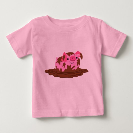 Niedlicher Cartoon im Schlamm Baby T-shirt (Vorderseite)