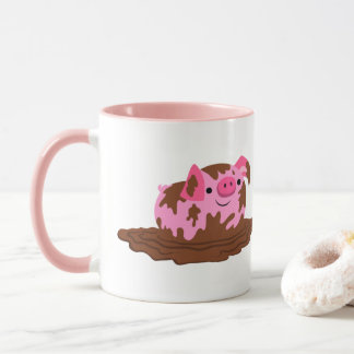 Niedlicher Cartoon im Schlamm Tasse