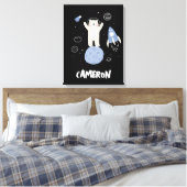 Niedlicher Cartoon im Weltraum Leinwanddruck (Insitu (Schlafzimmer))