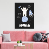 Niedlicher Cartoon im Weltraum Leinwanddruck (Insitu (Wohnzimmer))