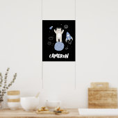 Niedlicher Cartoon im Weltraum Poster (Küche)