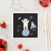 Niedlicher Cartoon im Weltraum Serviette (Beispiel)