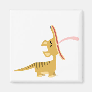 Niedlicher Cartoon im Yawning Thylacine Magnet