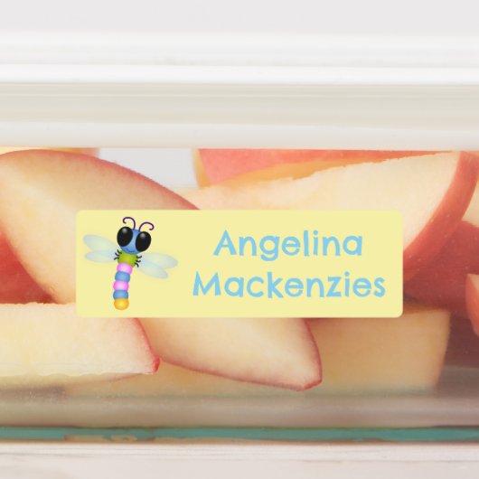 Niedlicher Cartoon in Blau und Rosa Etiketten (Befestigt)