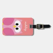 Niedlicher Cartoon in Rosa und Koralle Gepäckanhänger (Vorderseite horizontal)