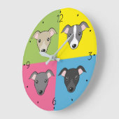 Niedlicher Cartoon Italienische Windhunde bunte Po Große Wanduhr (Winkel)