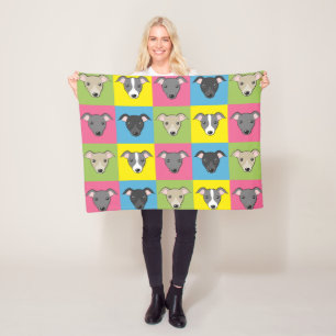 Niedlicher Cartoon Italienische Windhunde Pop Kuns Fleecedecke