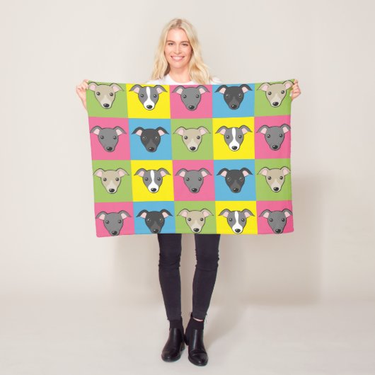 Niedlicher Cartoon Italienische Windhunde Pop Kuns Fleecedecke (Beispiel)