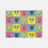 Niedlicher Cartoon Italienische Windhunde Pop Kuns Fleecedecke (Vorderseite (Horizontal))