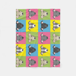 Niedlicher Cartoon Italienische Windhunde Pop Kuns Fleecedecke