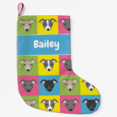 Niedlicher Cartoon Italienisches Windhundmuster Na Kleiner Weihnachtsstrumpf (Vorderseite)