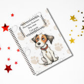 Niedlicher Cartoon Jack Russell Puppy Paw Print Notizblock