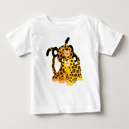 Niedlicher Cartoon Jaguars in Liebe Baby T - Shirt (Vorderseite)
