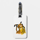 Niedlicher Cartoon Jaguars in Liebe Gepäckanhänger (Rückseite vertikal)