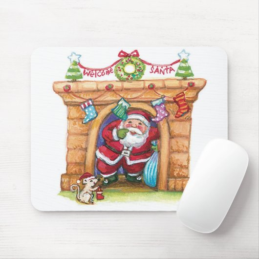 Niedlicher Cartoon Jolly Santa Claus kommt den Sch Mousepad (Mit Mouse)