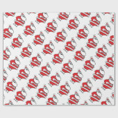 Niedlicher Cartoon Jolly Santa Claus Laughing Ho H Geschenkpapier (Flach)