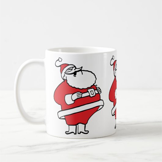 Niedlicher Cartoon Jolly Santa Claus Laughing Ho H Kaffeetasse (Links)