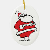 Niedlicher Cartoon Jolly Santa Claus Laughing Ho H Keramik Ornament (Hinten)