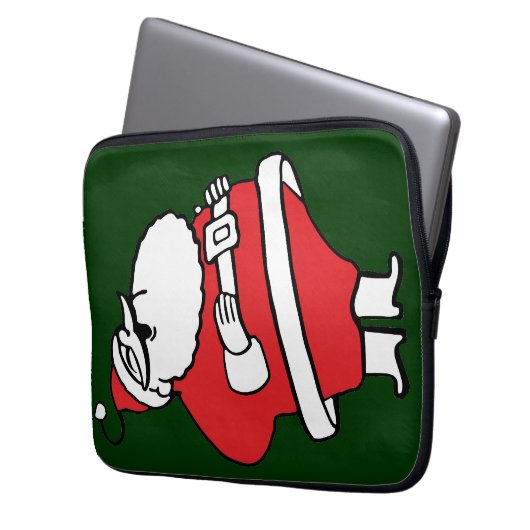 Niedlicher Cartoon Jolly Santa Claus Laughing Ho H Laptopschutzhülle (Vorderseite Links)