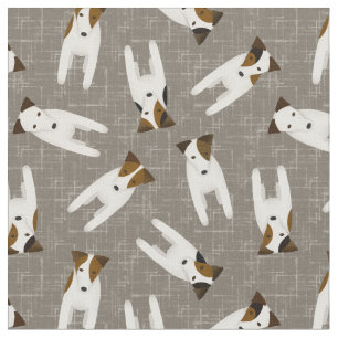 niedlicher Cartoon JRT Jack Russell Hunde Muster G Stoff
