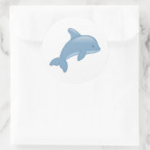 Niedlicher Cartoon Jumping Dolphin Runder Aufkleber (Tasche)