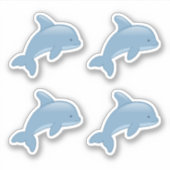 Niedlicher Cartoon Jumping Dolphin, Set von 4 Jahr Aufkleber (Vorderseite)
