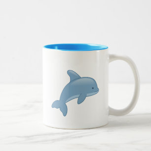 Niedlicher Cartoon Jumping Dolphin Zweifarbige Tasse