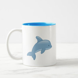 Niedlicher Cartoon Jumping Dolphin Zweifarbige Tasse