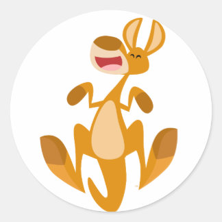 Niedlicher Cartoon Jumping Kangaroo Sticker