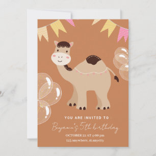 Niedlicher Cartoon Kamel Foto Geburtstagseinladung Einladung