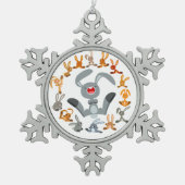 Niedlicher Cartoon Kanbits Mandala Pewter Ornament (Vorderseite)
