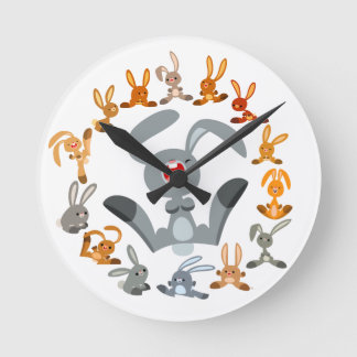 Niedlicher Cartoon Kanbits Mandala Wall Clock Runde Wanduhr