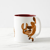 Niedlicher Cartoon Kangaroo-Tasse Somersault Zweifarbige Tasse (VorderseiteRechts)
