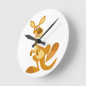 Niedlicher Cartoon Kangaroo Wall Clock Runde Wanduhr (Winkel)