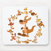 Niedlicher Cartoon Kangaroos Mandala Mousepad (Vorne)