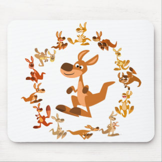 Niedlicher Cartoon Kangaroos Mandala Mousepad