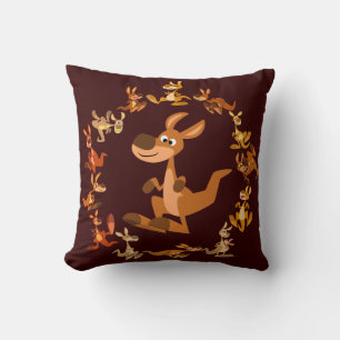 Niedlicher Cartoon Kangaroos Mandala Pillow Kissen