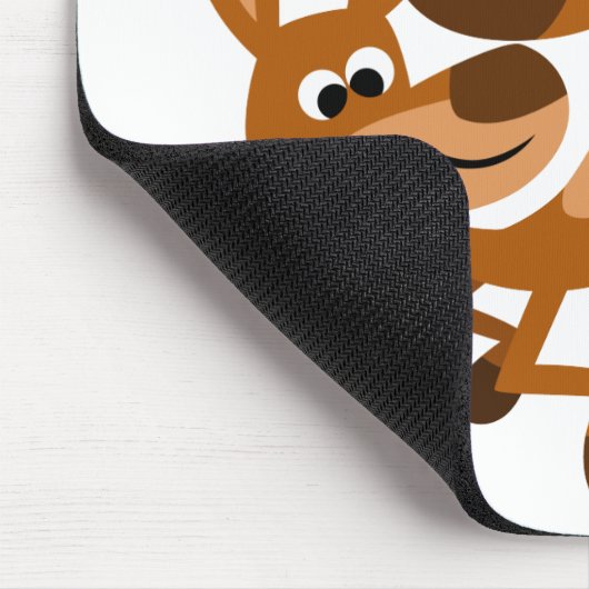 Niedlicher Cartoon Kangaroo's Somersault Mousepad (Ecke)