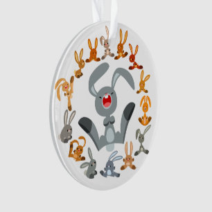 Niedlicher Cartoon Kaninchen Mandala Akrylorische Ornament