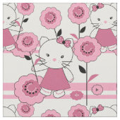 Niedlicher Cartoon Kätzchen Stoff (Nahaufnahme)