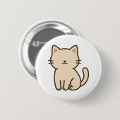 Niedlicher Cartoon Katze Illustration - Minimal Be Button (Vorne & Hinten)
