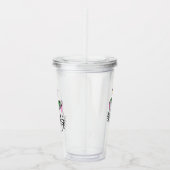 Niedlicher Cartoon Katze mit Blume auf ihrem Kopf Acryltrinkbecher (Rechts)