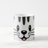 Niedlicher Cartoon Katze mit Blume auf ihrem Kopf Kaffeetasse (Mittel)