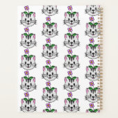 Niedlicher Cartoon Katze mit Blume auf ihrem Kopf Planer (Rückseite)