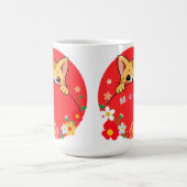 Niedlicher Cartoon Katze mit hellen Farben Kaffeetasse (Mittel)