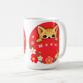 Niedlicher Cartoon Katze mit hellen Farben Kaffeetasse (VorderseiteRechts)