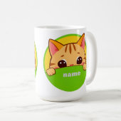 Niedlicher Cartoon Katze mit hellen Farben Kaffeetasse (VorderseiteRechts)