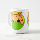 Niedlicher Cartoon Katze mit hellen Farben Kaffeetasse (Vorderseite Links)