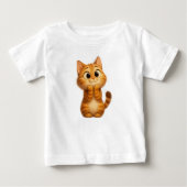 Niedlicher Cartoon Katze, Orange Tabby Katze Baby T-shirt (Vorderseite)