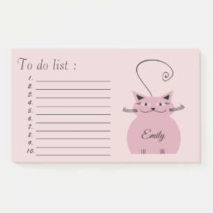 Niedlicher Cartoon-Katze "to do list" Post-it Klebezettel